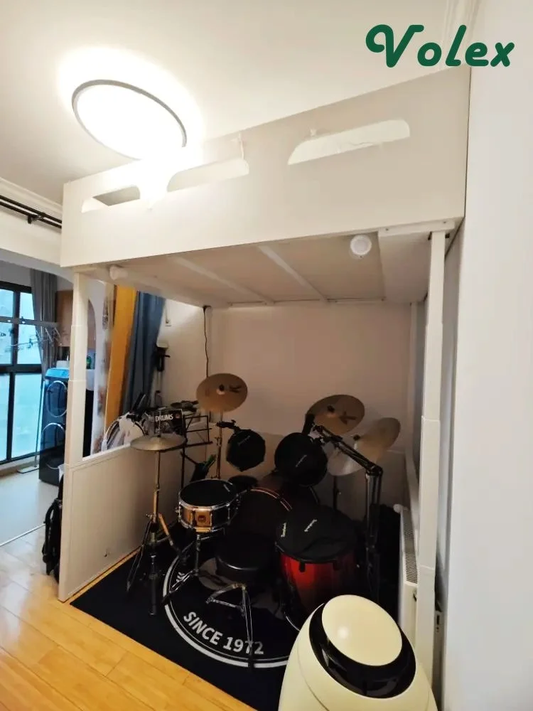 Electric height adjustable loft bed B01 with Drums _02 -Vakadesk (2) (1)