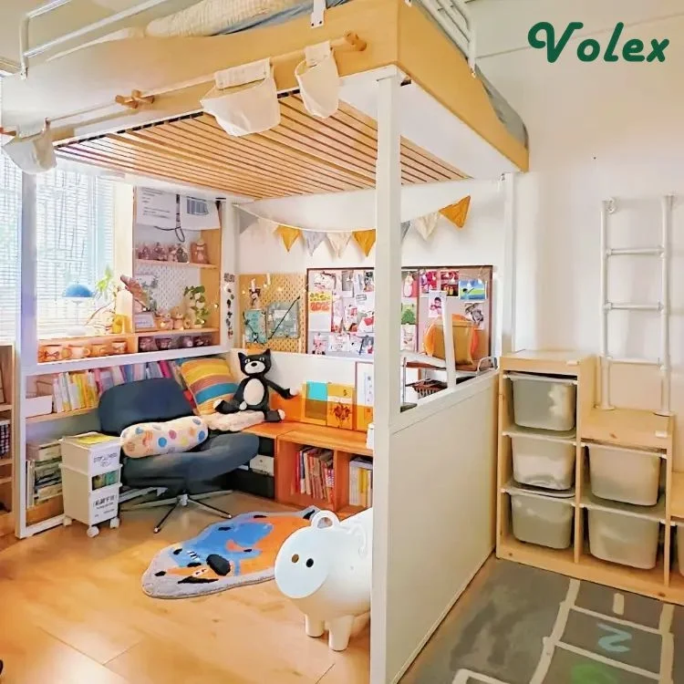 Electric loft bed frame B01 with cozy paradise -Vakadesk (2） (1)