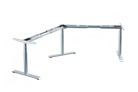 Electric 3-leg L-shape 3-motor standing desk frame from China supplier Vaka 2