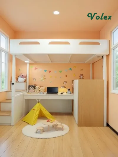 Electric height adjustable loft bed B01 _12 -Vakadesk